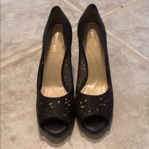 Kate spade brown high heel pumps with Peep toe